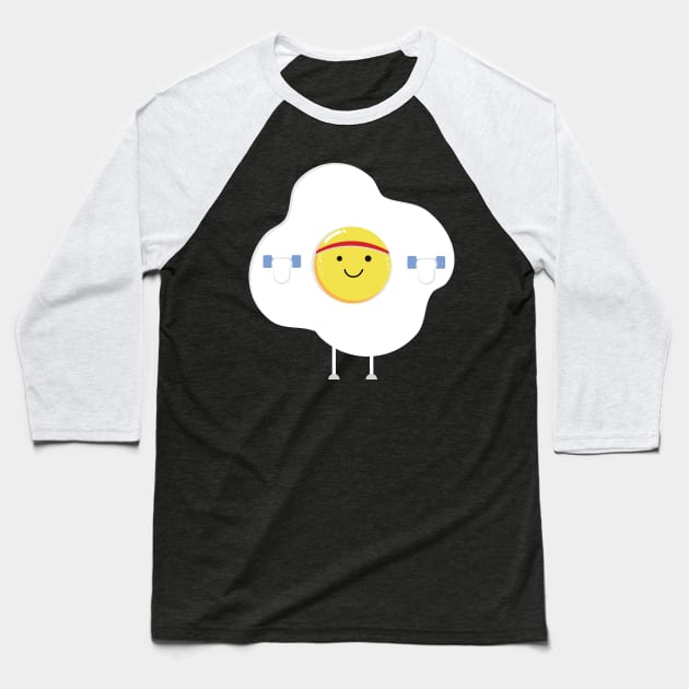 Fitness Monster Egg Baseball T-Shirt by pribellafronte